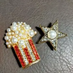 ブローチ 2個セット ポップコーン