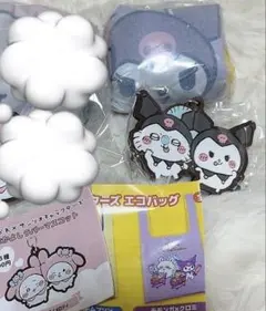 ちいかわ×サンリオ エコバッグ　ラバーマスコット モモンガ クロミ2点セット