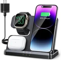 iPhoneワイヤレス充電器3in1アップルウォッチ充電器同時