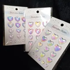 【GWセール】デコレーションシール　ハート 3セット