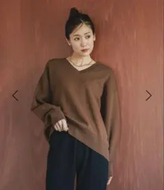 グローバルワーク スウェットライクVネックプルオーバー