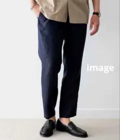 unitedaviation リネンパンツ　ネイビー　スラックス　イージーパンツ