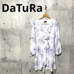 DaTuRa ダチュラ 長袖花柄ワンピース F パープル