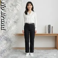 黒 ストレッチパンツ チノパン ストレート 仕事着 カジュアル 通年 LLサイズのサムネイル