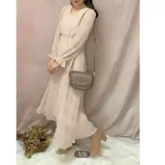 An MILLE アンミール シャーリングロングワンピース ラベンダー パープル