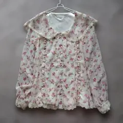 LIZ LISA 花柄 ブラウス 長袖 レース襟 シフォンのサムネイル