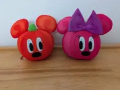 ディズニーハロウィン　2016 かぼちゃ ミッキー　ミニー　ぬいぐるみバッジ