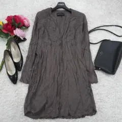 G9718*ザディグエヴォルテール☆Aライン☆ワンピース☆モカ グレー☆S
