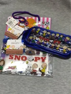 スヌーピー 3点セット 角形ポーチ　平形ポーチ　　　PPバッグ　SNOOPY