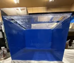 特価！アクリル水槽550×550×400 板厚5mm 両側底背面4面ブルー 蓋付のサムネイル