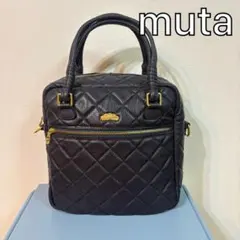 美品】タマミワタナベ ダイヤキルティング レザー 2WAYバッグ ブラック 