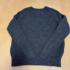 ユニクロ　ダークグレー リブ編みセーター　ニット　140