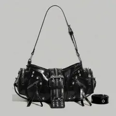 Y2K 黒ハンドバッグ　韓国