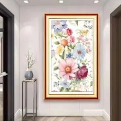 訳あり9CTクロスステッチキットアート風花の刺繍作成キット60×105cm金糸布