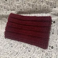 【ハンドメイド】ネックウォーマー(プラムレッド)