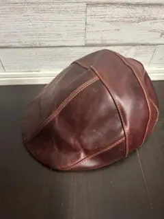 ブラウンレザー ハンチング帽　牛革　Lサイズ