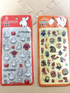 プクプクシール ズートピア　ベイマックス　PUKUPUKUシール ディズニー