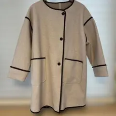 ノーカラージャケット M ベージュ