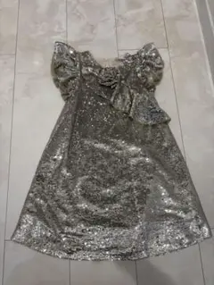 ZARA シルバースパンコールドレス 7号のサムネイル