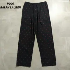 POLO RALPH LAUREN 総柄 パジャマパンツポニー柄ブラックレッドM