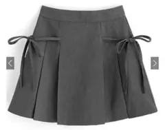 インパン裏地付きリボンプリーツミニスカート