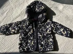 【値下げ中】プチバトー 花柄キルティングジャケット ネイビー 80cm 女の子用