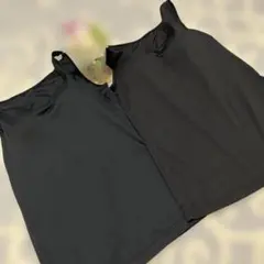 しまむら　カップ付きメッシュタンクトップ ブラック Mサイズ　2つセットのサムネイル