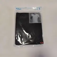 ユニクロ。エアリズム。Vネックシャツ。男性S。黒色。自宅保管品。