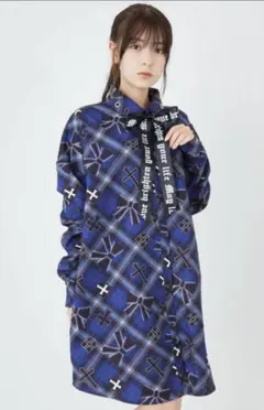 Jamie エーエヌケー チェックプリントBigシャツ クロス ユニセックス