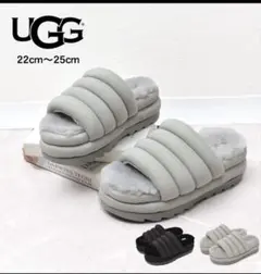 UGG 厚底サンダル ファー グレーのサムネイル