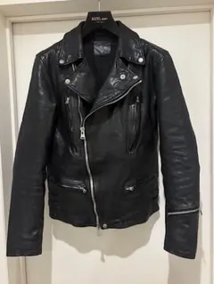 極美品バックラッシュ26SSフレンチショルダー製品染め新型ダブルライダース黒Lのサムネイル