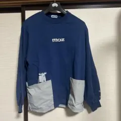 moz ネイビー 長袖トレーナー ポケット付き