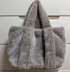 ファー素材 ベージュ トートバッグ