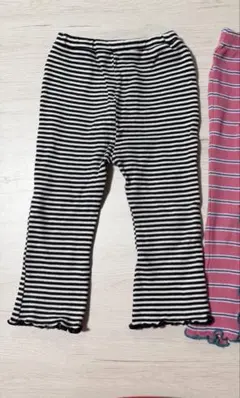 バースデー 90cm マイリトルワンダー フレアパンツ ボーダー レギンス