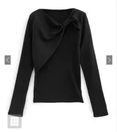 GRL カットアウトリボンリブニットトップス