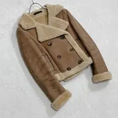 『ユナイテッドアローズ』ムートンジャケット ラムレザー 羊革 キャメル ボア