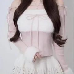 Lumignon Ribbon bust fluffy tops - メルカリ