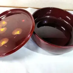 未使用　輪島塗　飛花　沈金万盆 溜塗 喰籠 銀杏蒔絵 蓋付菓子器　21センチ 未使用 輪島塗 飛花 沈金万盆 溜塗 喰籠 銀杏蒔絵 蓋付菓子器 21センチ