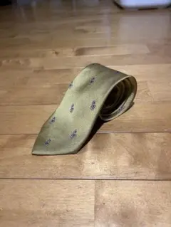 子供用 キッズイエローネクタイ シルク 刺繍デザイン ラルフローレン