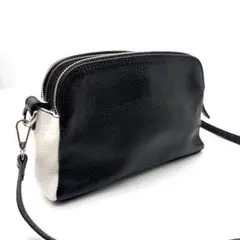 【美品】MILOS ミロス ブラック ホワイト 黒 白 レザー ショルダーバッグのサムネイル