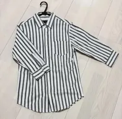 [新品未使用] MONO-MART 七分袖 シャツ ストライプ Lサイズのサムネイル