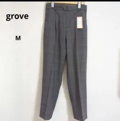 grove　テーパードチェックパンツ　未使用　付属ベルト付き