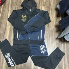 美品　goleader フード付きジャージ ブラック・ネイビー