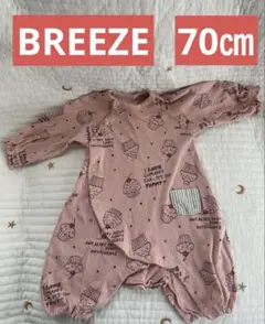 【BREEZE】ブリーズ　カップケーキ柄ロンパース ピンク