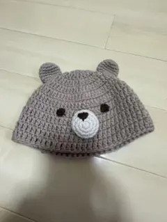 クマの顔デザイン ベビー帽子 46cm