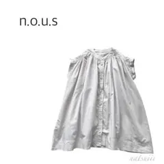 n.o.u.s ノウズ . ノーカラー ギャザー シャツ ワンピースのサムネイル
