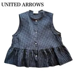 未使用級 UNITED ARROWS エアリージャカード ベスト ブラック 黒のサムネイル