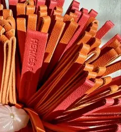 超美品】エルメス カルメン キーホルダー キーリング ピンク系 ラム 