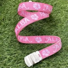 希少 ALBAROSA ベルト 当時物 ハイビスカス ピンク - メルカリ