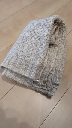 無印良品　ベージュ 編み込みデザイン ひざ掛け